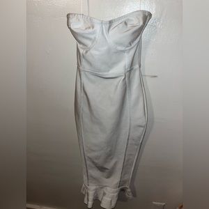 White strapless dress